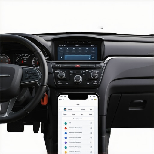 Advanced Vehicle Diagnostic Scanner in Action Diagnostic scanner connected to a vehicle's onboard system showing real-time data