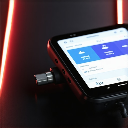 Diagnostic scanner connected to car with data displayed on mobile app