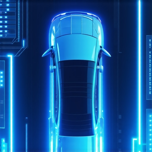 Future of Vehicle Diagnostics with AI and Cloud Technology Futuristic vehicle diagnostic interface showcasing AI and cloud connectivity