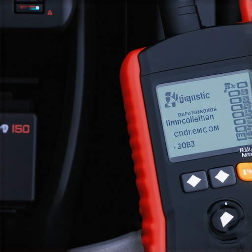 A person using a diagnostic scanner connected to a car's OBD-II port, displaying engine codes