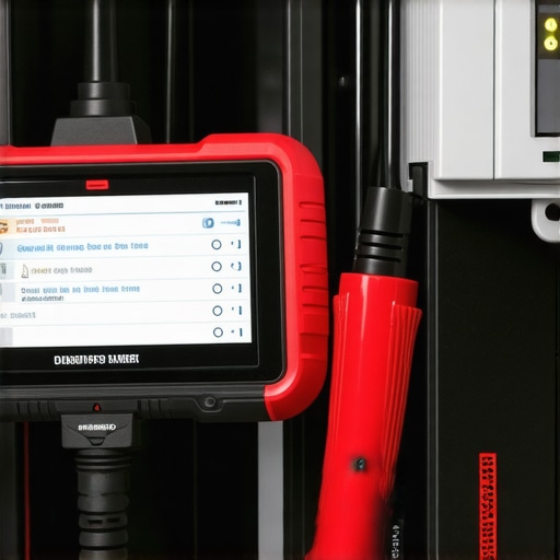 A technician using a professional diagnostic scanner on a vehicle's OBD-II port