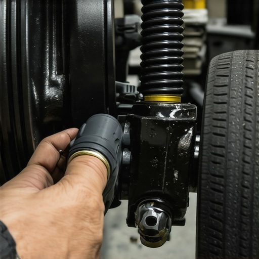 Mechanic working on suspension components of a 2026 Smart Chassis with tools laid out nearby