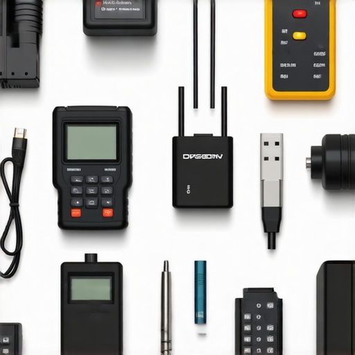 Modern Tools for Vehicle Maintenance 2026 Diagnostic tools and calibration devices for 2026 vehicles on a workbench