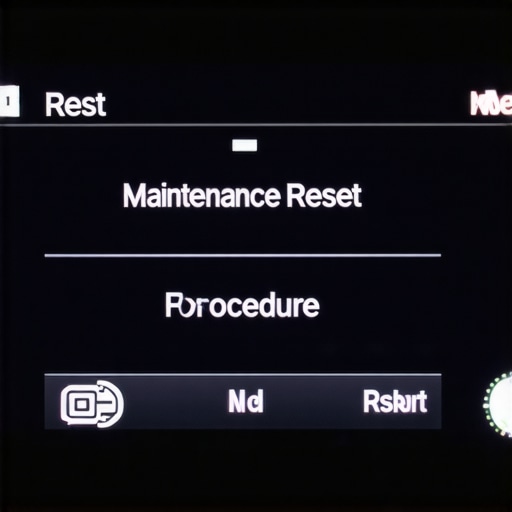 Dashboard with vehicle maintenance reset instructions displayed