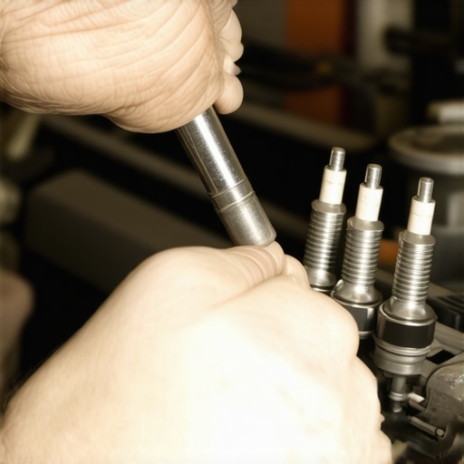 Inspecting Spark Plugs and Ignition Coils A mechanic's hand inspecting ignition components under the hood.