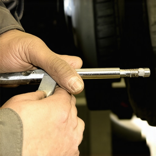 Mechanic tightening a drain plug to proper torque with a torque wrench during an oil change.