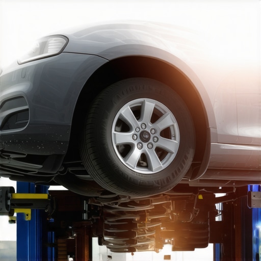 Mechanic installing a new catalytic converter under a car