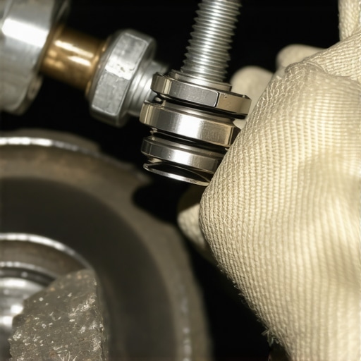 Close-up of hand operating a bolt extractor tool on a damaged oil pan bolt in a car engine.