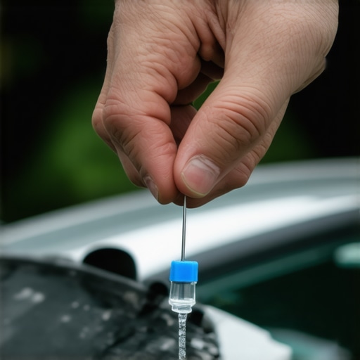 How to clear a clogged washer fluid nozzle with a safety pin