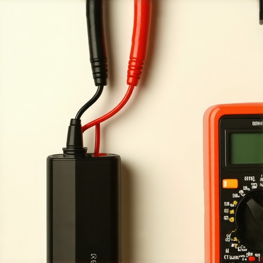 Measuring parasitic drain with multimeter connected to car battery Multimeter connected to car battery during parasitic drain test.