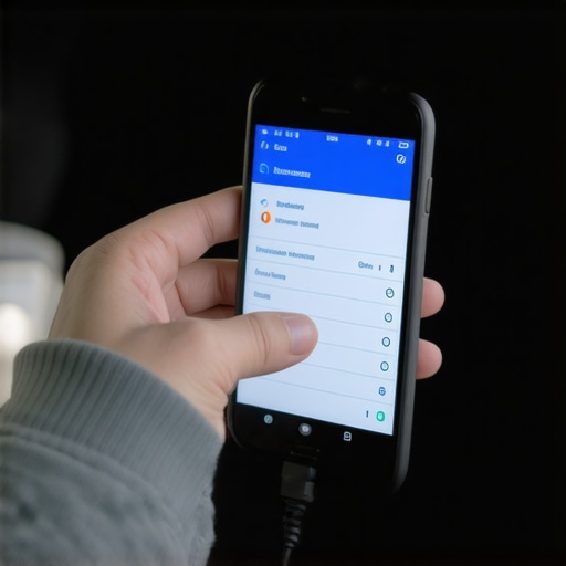 Using an OBD-II Scanner for Vehicle Diagnostics Person inspecting vehicle diagnostics with a Bluetooth scanner connected to car's OBD-II port.