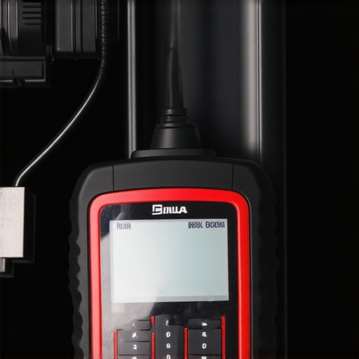 Automotive Diagnostic Scanner in Use Close-up of a professional-grade automotive scan tool connected to a car during maintenance.