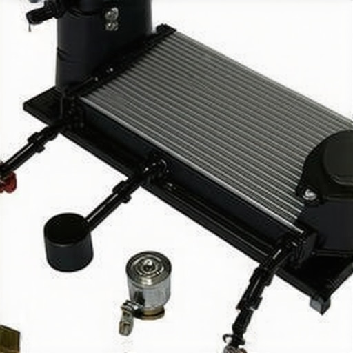 Car cooling system components for heating fix Illustration of car engine's cooling system parts including coolant reservoir, thermostat, water pump, and radiator cap.