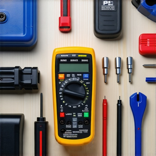 Essential Auto Maintenance Tools A collection of high-quality automotive repair tools including a multimeter, scanner, and hand tools.