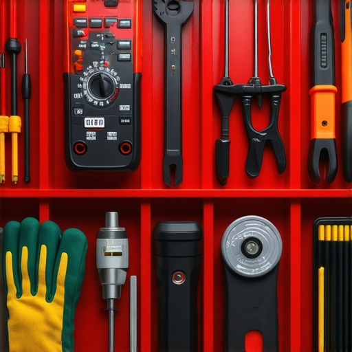 Essential Auto Repair Tools Tools like a multimeter, torque wrench, and diagnostic scanner laid out for vehicle maintenance
