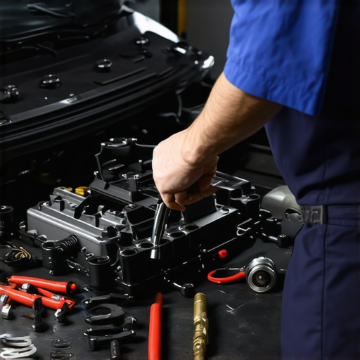 Mechanic removing and installing a coolant temperature sensor on an engine