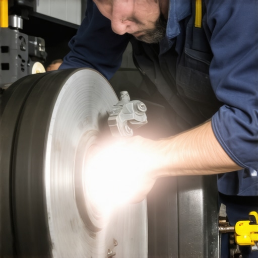 Inspecting Drum Brakes Mechanic checking drum brakes with a flashlight