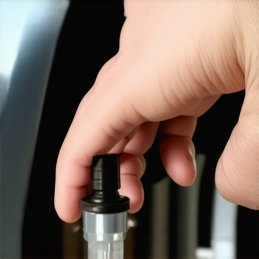 Inspecting Power Steering Fluid Person checking the power steering fluid level in a car's engine bay