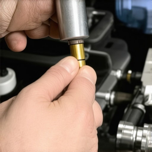 Mechanic checking and cleaning a vehicle's Positive Crankcase Ventilation valve