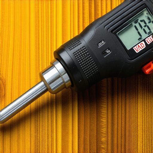 Precision in Action: Digital Torque Wrench Close-up of a digital torque wrench displaying torque measurement during vehicle repair.