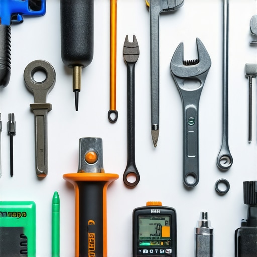 Premium Auto Maintenance Tools Lineup A set of professional-grade automotive repair tools arranged on a workbench, showcasing durability and precision