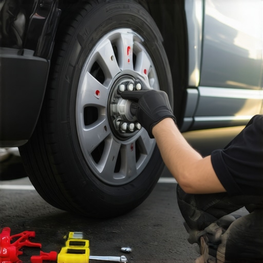 Person performing brake bedding process on a car in an empty parking lot