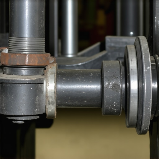Mechanic examining suspension bushings with tools in hand.