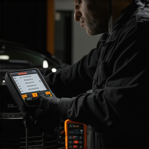 Tools for Effective Vehicle Maintenance Mechanic inspecting vehicle wiring with diagnostic tools in a garage.