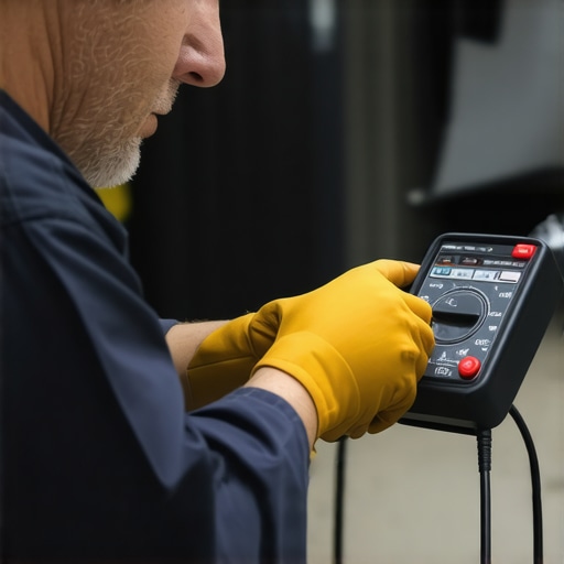 Using Diagnostic Tools for Vehicle Maintenance Mechanic testing car's electrical system with digital multimeter and scan tool