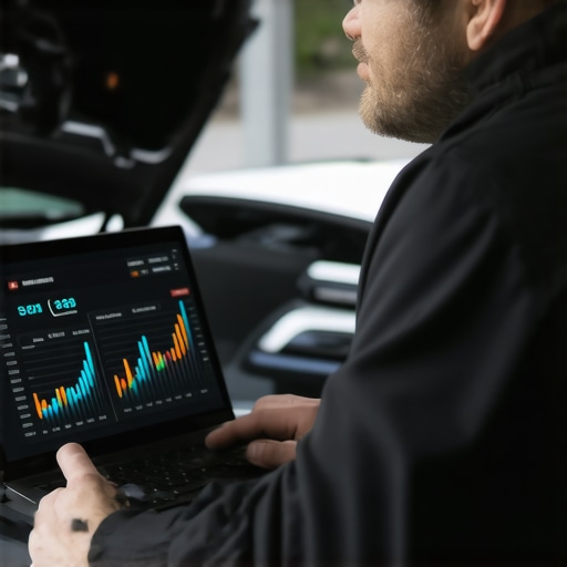 Advanced Automotive Diagnostic Nuances Professional mechanic performing pinpoint testing and advanced vehicle diagnostics on a car engine.