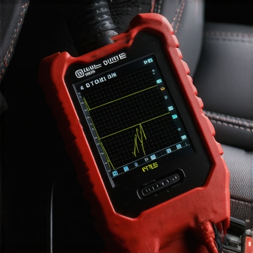 Advanced Automotive Diagnostic Scanner in Action Close up of an Autel diagnostic scanner showing live engine data