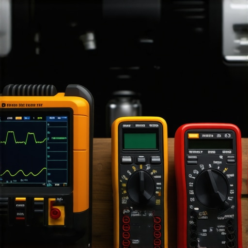 Advanced Automotive Diagnostic Tools Digital oscilloscope and multimeter for vehicle troubleshooting