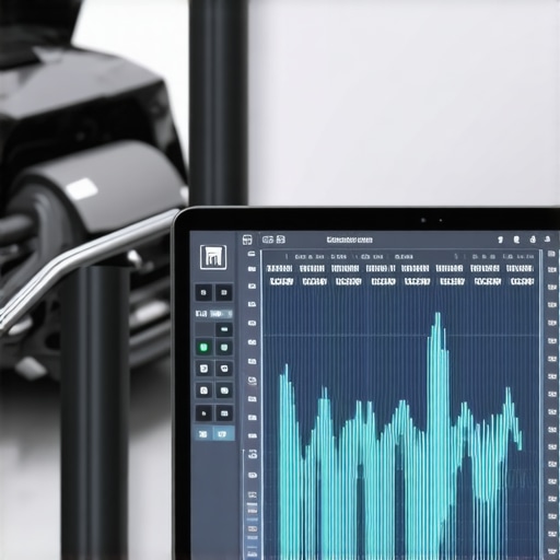 Advanced Automotive Diagnostics Waveform A mechanic using an advanced diagnostic tool to read car sensor data and electrical signals