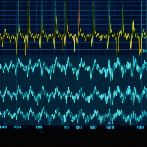 A diagnostic scanner displaying real-time engine sensor waveforms for troubleshooting.