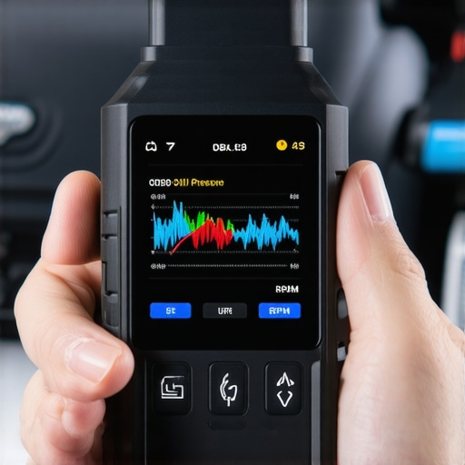 Mechanic using a bidirectional scan tool to check engine oil pressure graphs