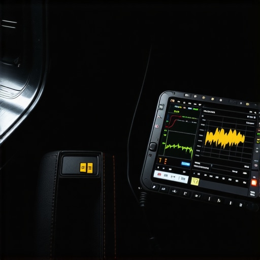Advanced vehicle diagnostics live data stream Technician using a tablet and multimeter to diagnose engine hesitation through live data