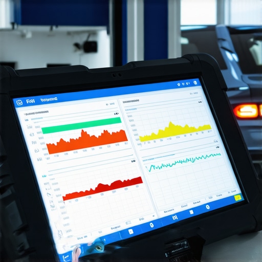 Bidirectional Diagnostic Tool in Use A technician using a high-end scan tool to monitor live vehicle sensor data.