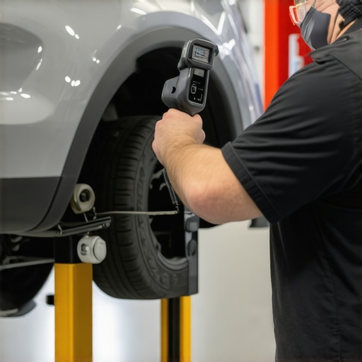 A technician monitoring the heat of a sealed transmission pan using an OBD-II scanner for accurate fluid level checking.