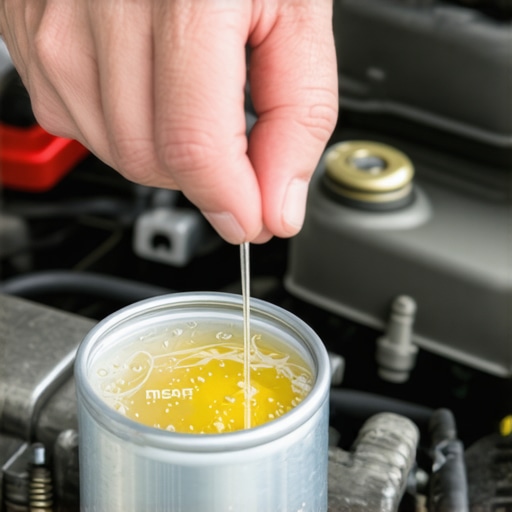 Mechanic checking transmission fluid level on a dipstick to diagnose gear shift delay