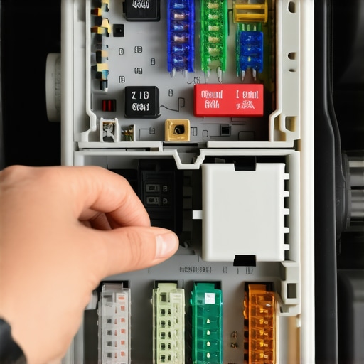 Close-up of automotive fuse box and relay diagnostic