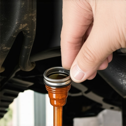 Checking contaminated brake fluid in master cylinder A technician inspecting dark brake fluid inside a vehicle reservoir.
