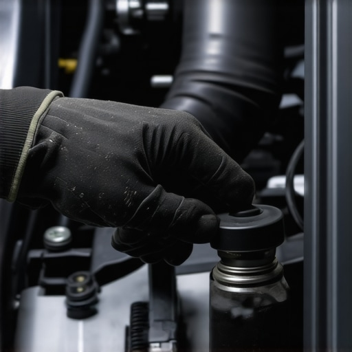 A hand testing the heat of a car radiator hose to diagnose a stuck open thermostat.