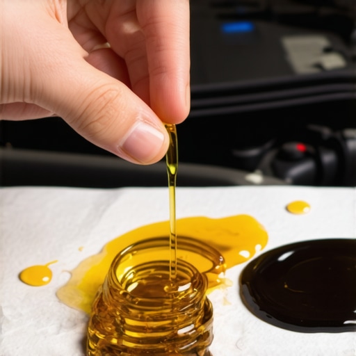 Comparing fresh oil and old oil on a dipstick A visual comparison of clean amber oil and dirty black engine oil for verification.