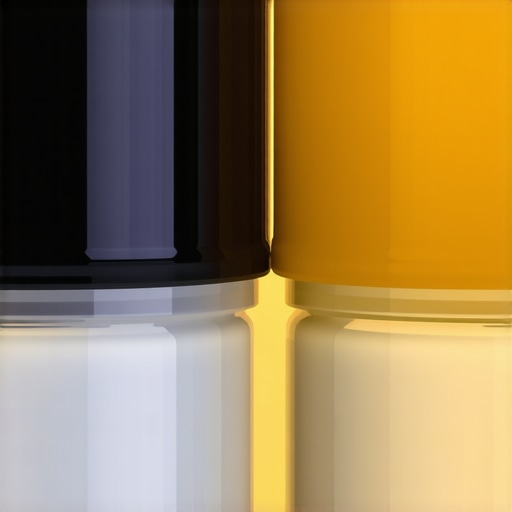 Contaminated vs Fresh Brake Fluid Comparison A visual comparison of old dark brake fluid and new clear fluid indicating a need for a flush.