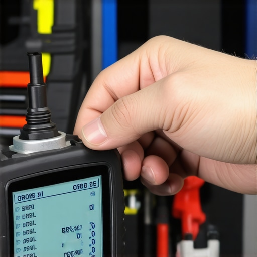 Diagnosing a Shift Solenoid Failure with a Scanner Close up of a transmission shift solenoid and an OBD-II diagnostic tool showing error codes.
