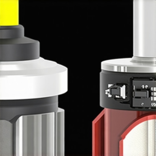 A detailed comparison showing a simple rubber tire valve next to a modern electronic TPMS sensor and its internal battery.