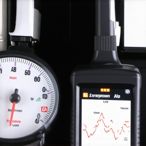 A comparison showing a precise digital temperature reading vs a standard car dashboard needle.