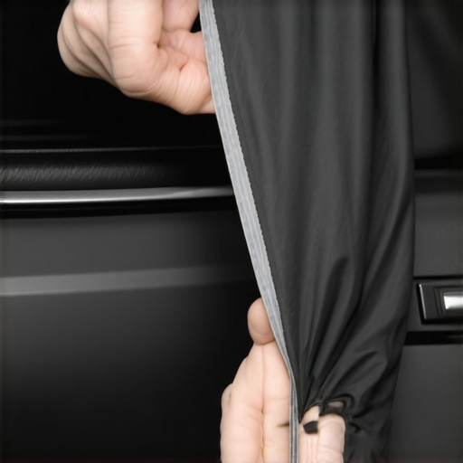 Technician applying felt tape to car interior trim to stop dashboard rattles