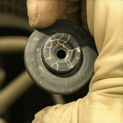 Close up of a damaged rubber seal on a car gas cap