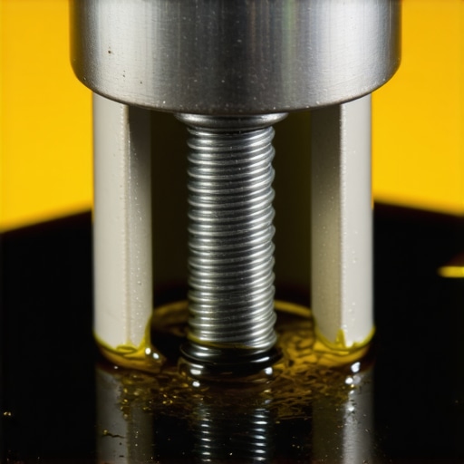 Internal Oil Filter Bypass Valve Detail Close-up of a car oil filter bypass valve and spring mechanism